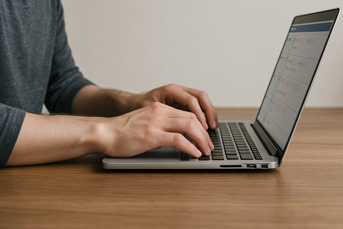 ノートパソコンで入力する ノートパソコンで入力する